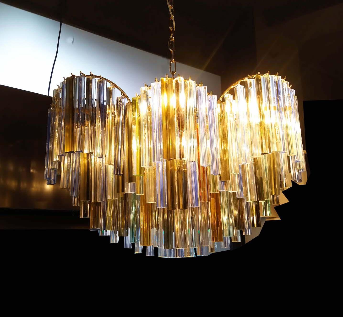 Mid-Century Modern Spectacular Oval Shaped Multi-Color Murano Glass Chandelier, 1970