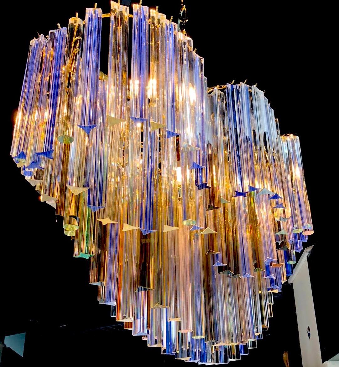 Italian Spectacular Oval Shaped Multi-Color Murano Glass Chandelier, 1970