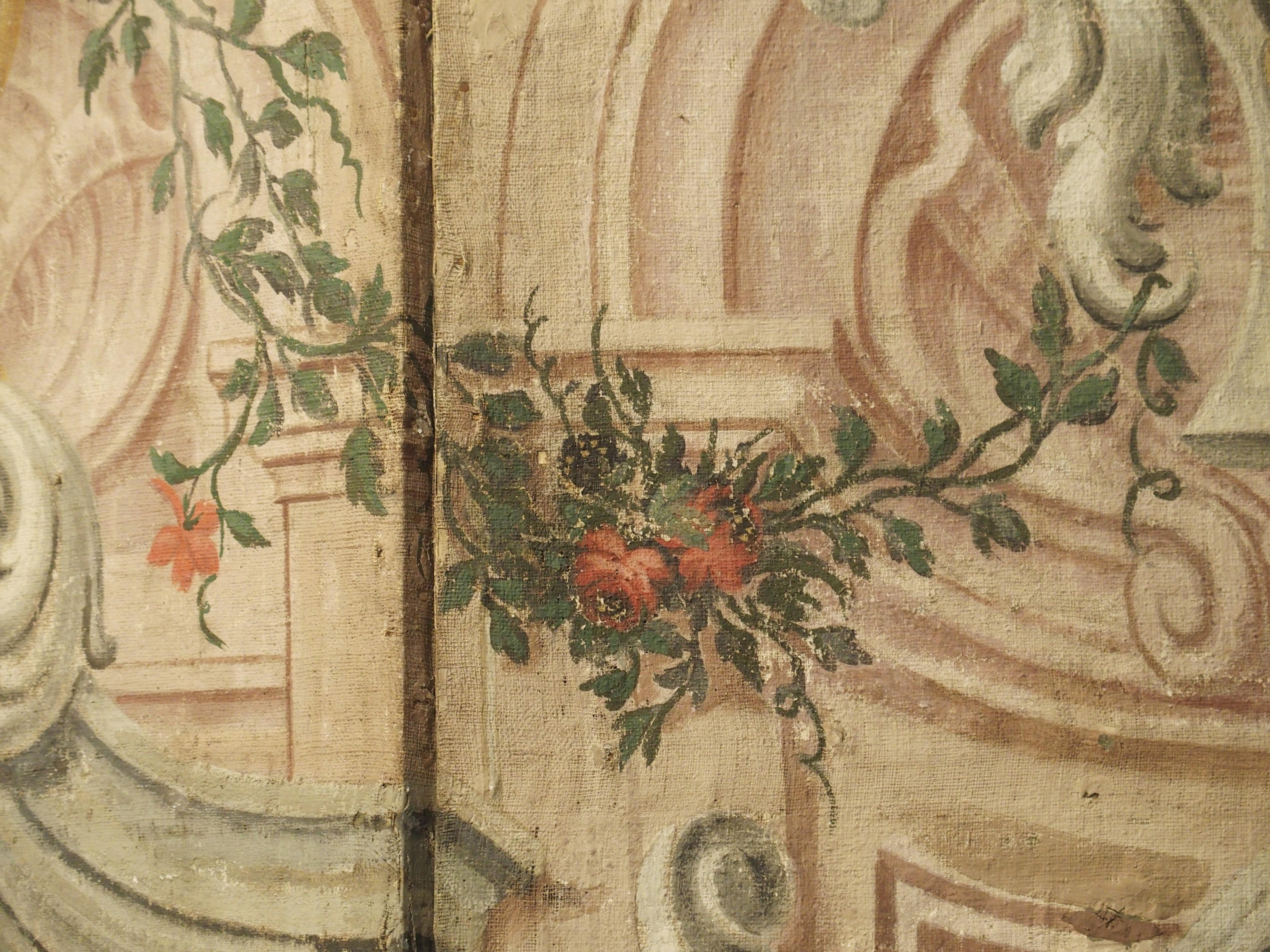 Spectaculaire paravent baroque peint à six panneaux d'Italie, vers 1700 en vente 5