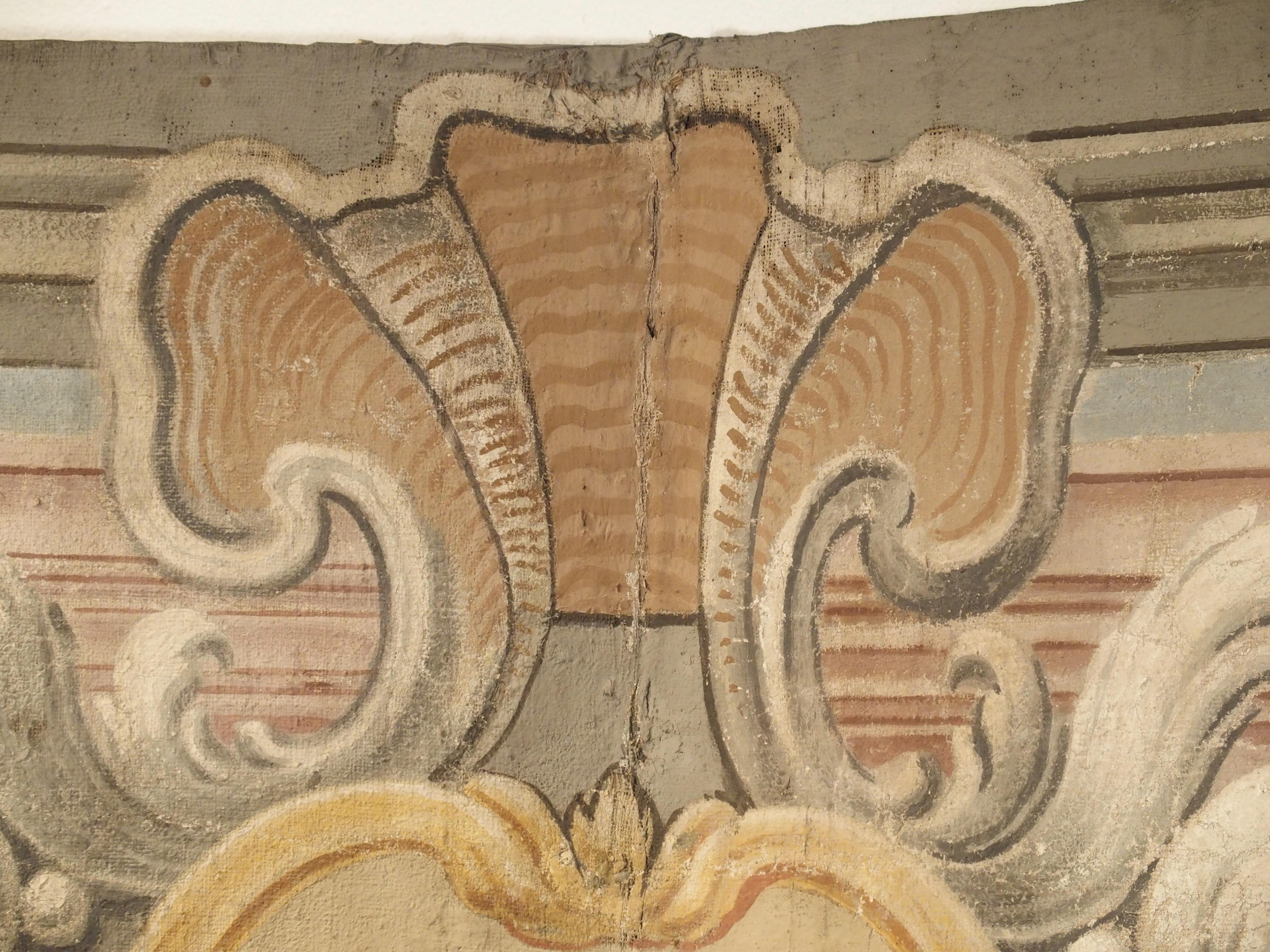 Spektakulärer bemalter sechsteiliger Wappen-Barockschirm mit Wappen aus Italien, um 1700 im Angebot 10