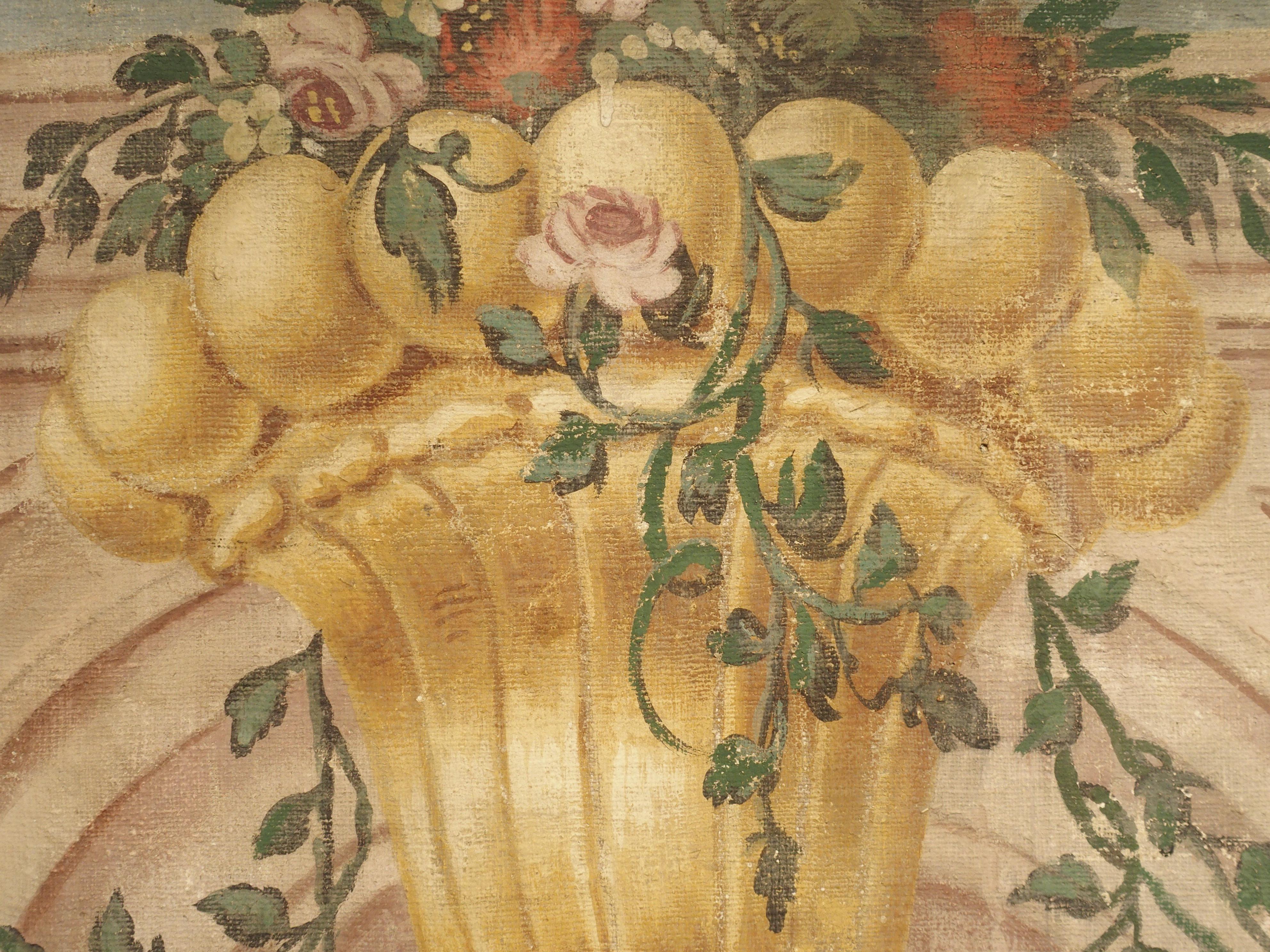 Spektakulärer bemalter sechsteiliger Wappen-Barockschirm mit Wappen aus Italien, um 1700 im Angebot 12