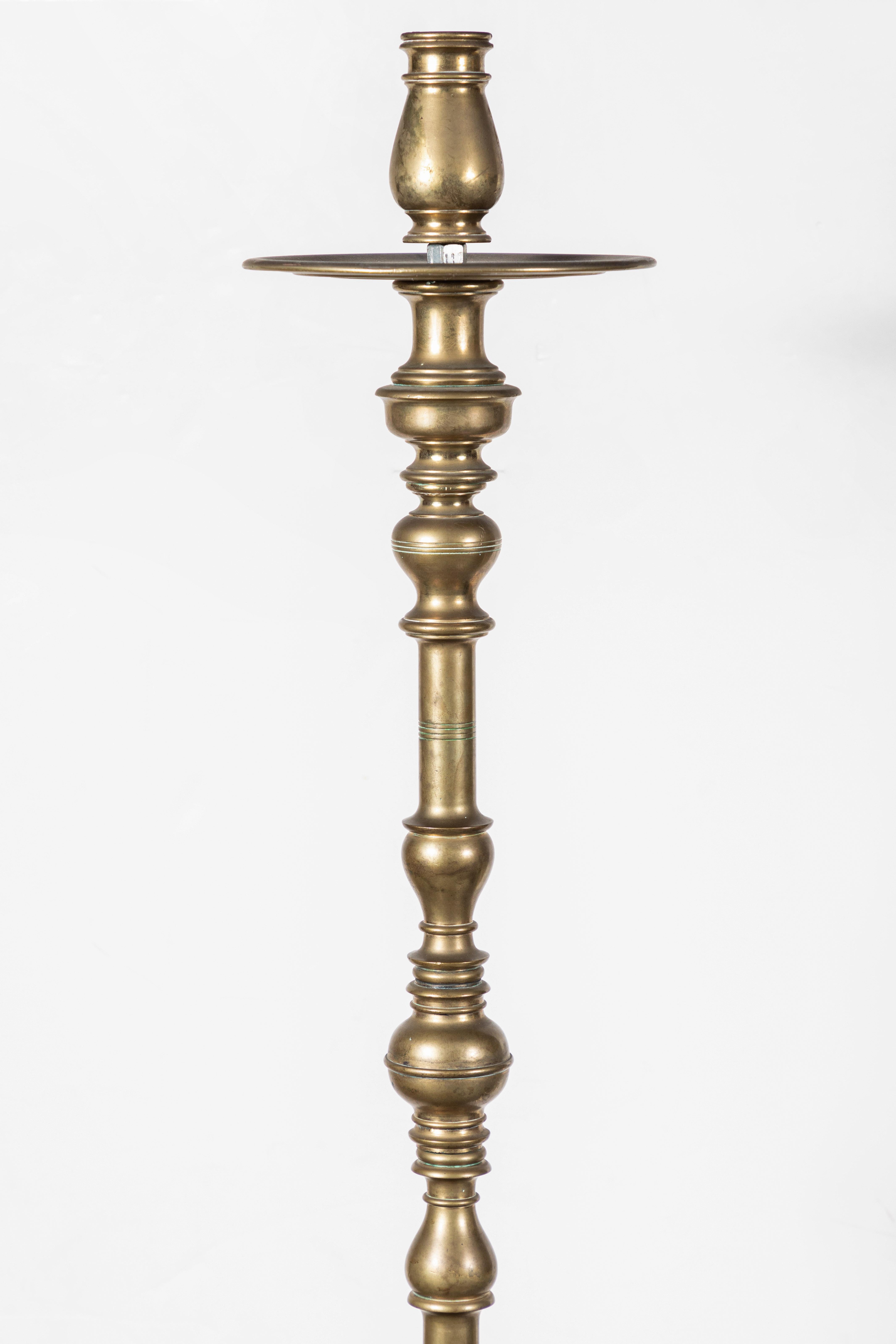 Bronze Spectacular Pair of 18th Century Iron Candlesticks