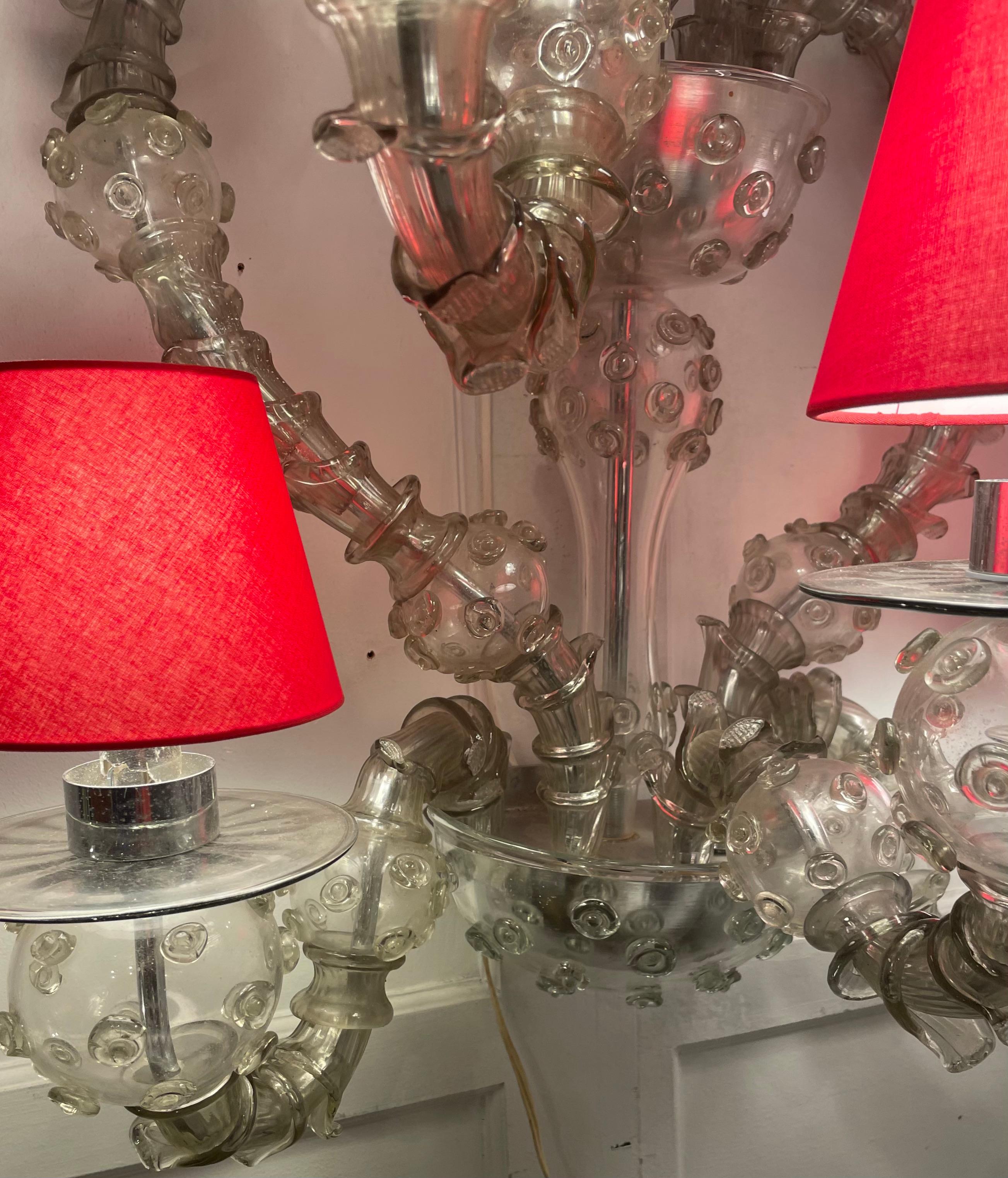 Espectacular pareja de  Aplique Barroco de Venini Murano, Italia 1980. en Bueno estado para la venta en Brussels, BE