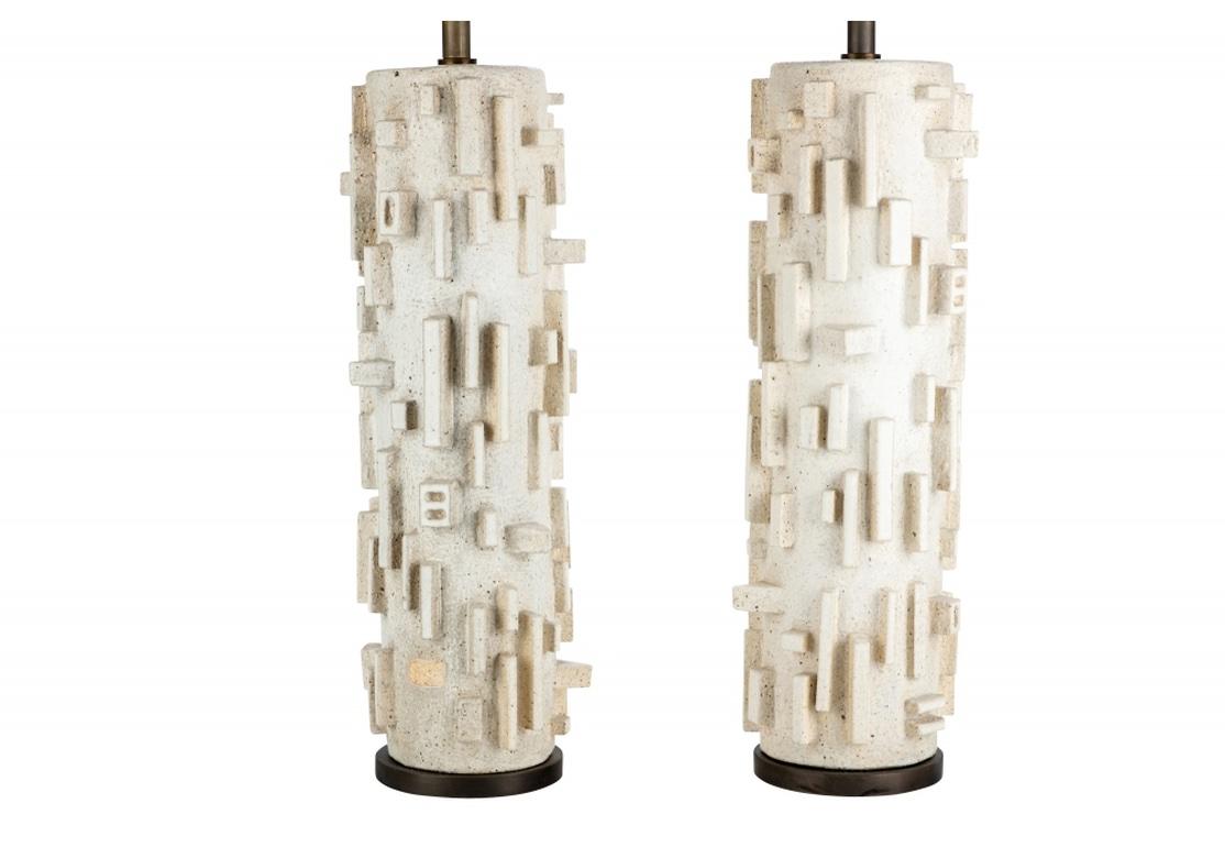 Spectacular Pair Of Ceramic Lamps By Antoinette Faragallah  For Sale 2