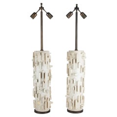 Spektakuläres Paar Keramiklampen von Antoinette Faragallah 