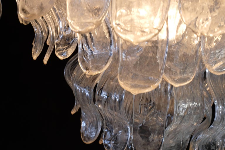 Spectacular Pair of Chandeliers, Murano, 1970s For Sale 2