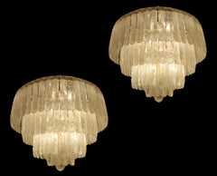 Espectacular pareja de arañas circulares de cristal de roca escalonadas