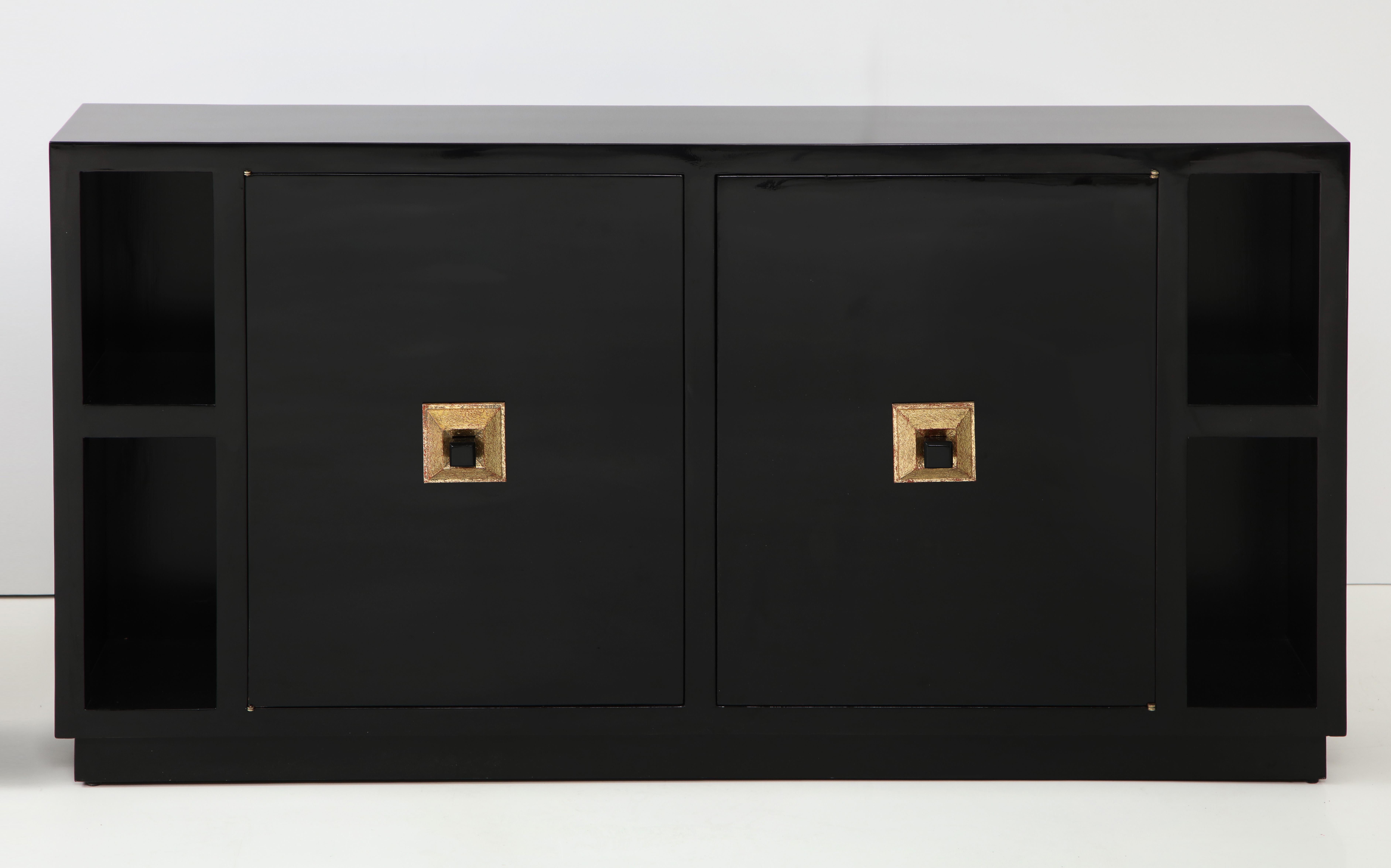 Lacquered Spectacular Pair of Custom Cabinets by James Mont