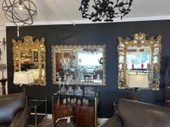 Spectacular Pair of Dramatic Giltwood Ornate Mirrors by Decorative Arts
