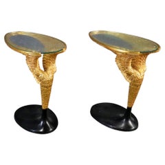 Spectacular Pair of Gilded Wood Jonathan Charles Style Empire Winged Sofa Tables