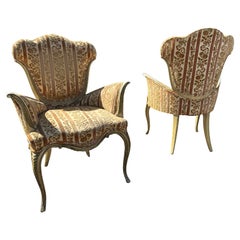 Spectaculaire paire de chaises longues à accoudoirs Grosfeld House Hollywood Regency Modern