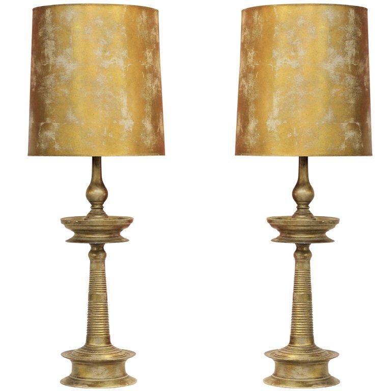 Spectacular Pair of James Mont Lamps
