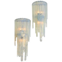 Spectacular Pair of Large Cascading Mazzega Sconces