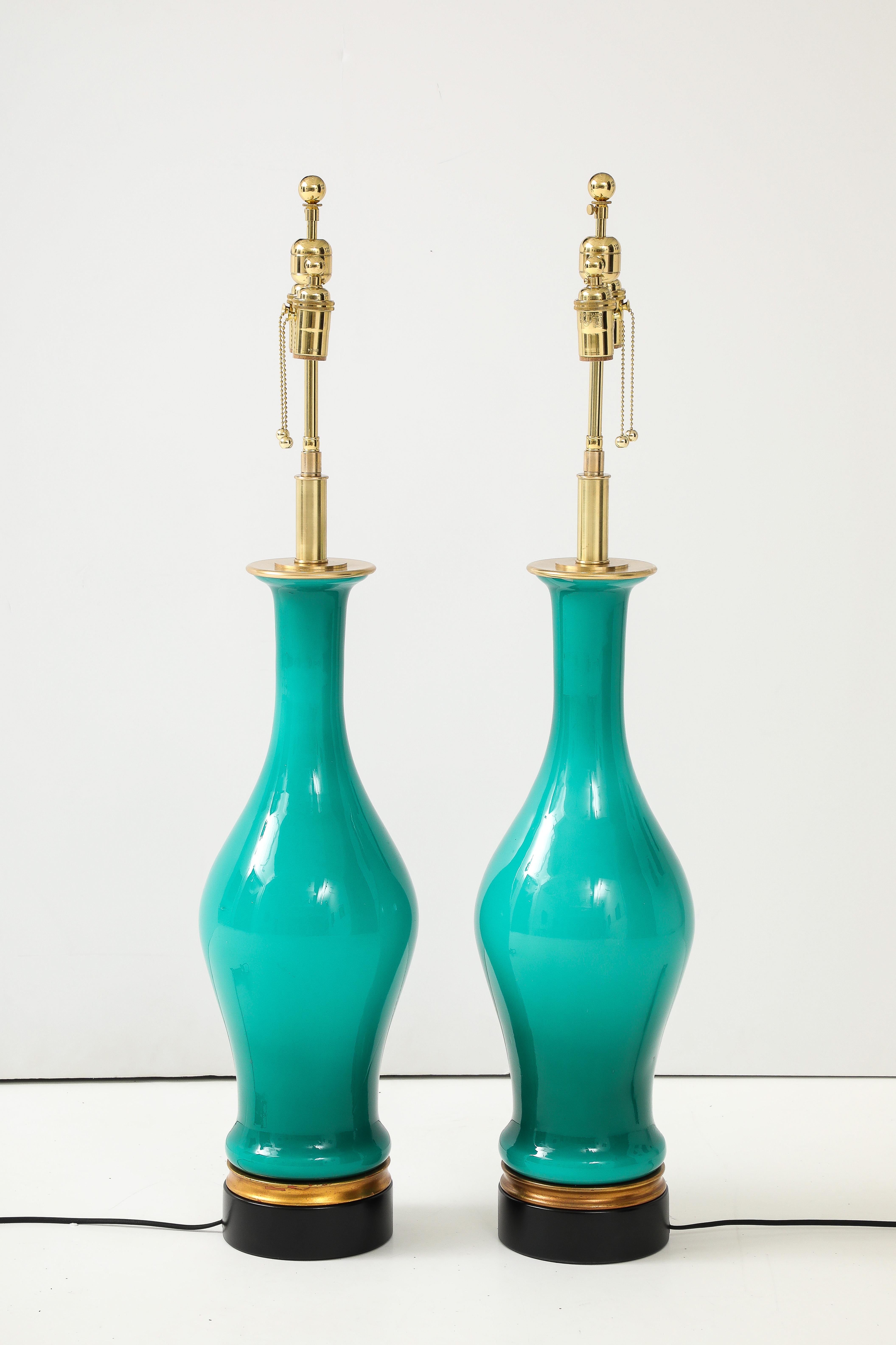 Verre de Murano Spectaculaire paire de grands  Lampes en verre de Murano. en vente
