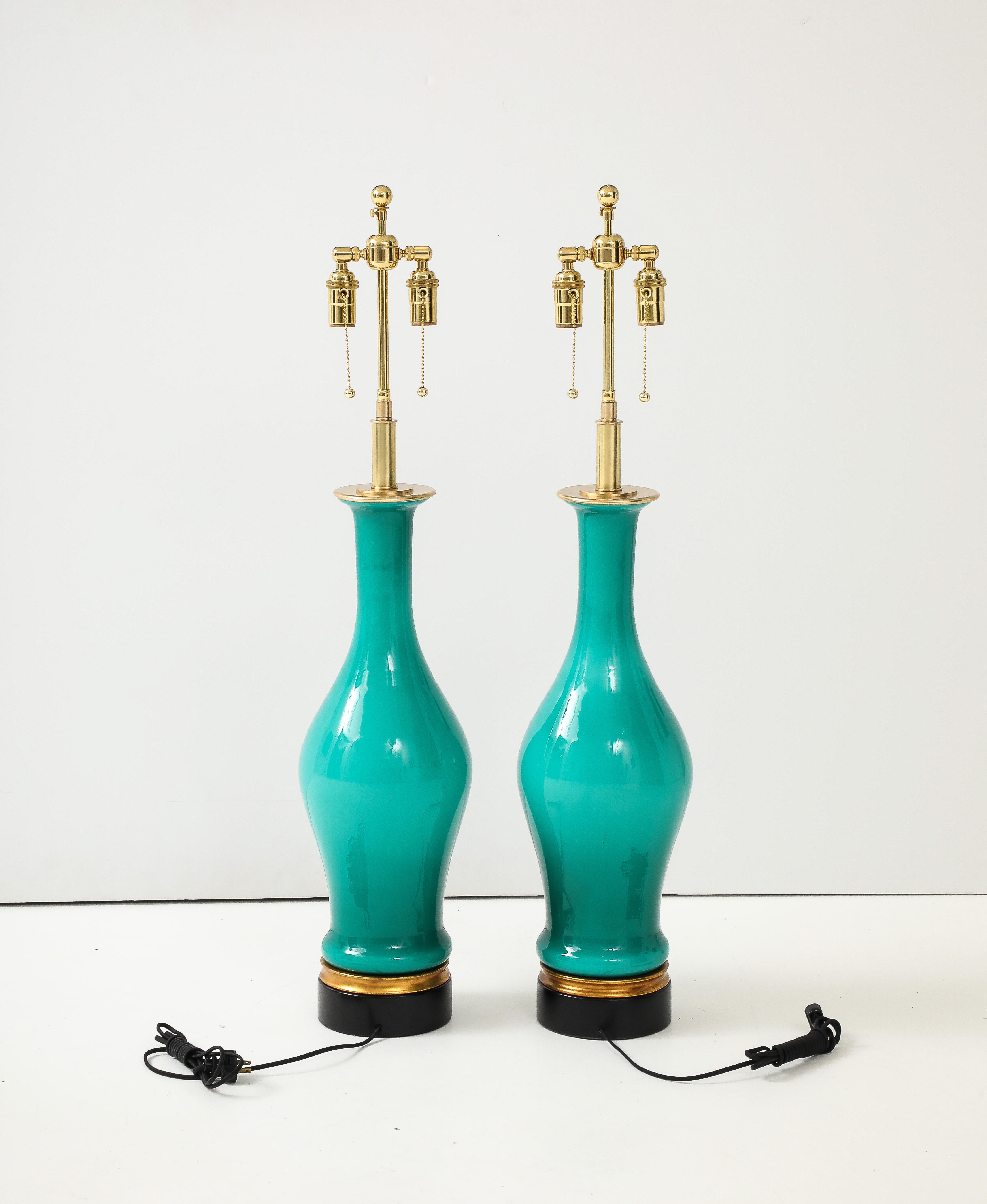 Spectaculaire paire de grands  Lampes en verre de Murano. en vente 1