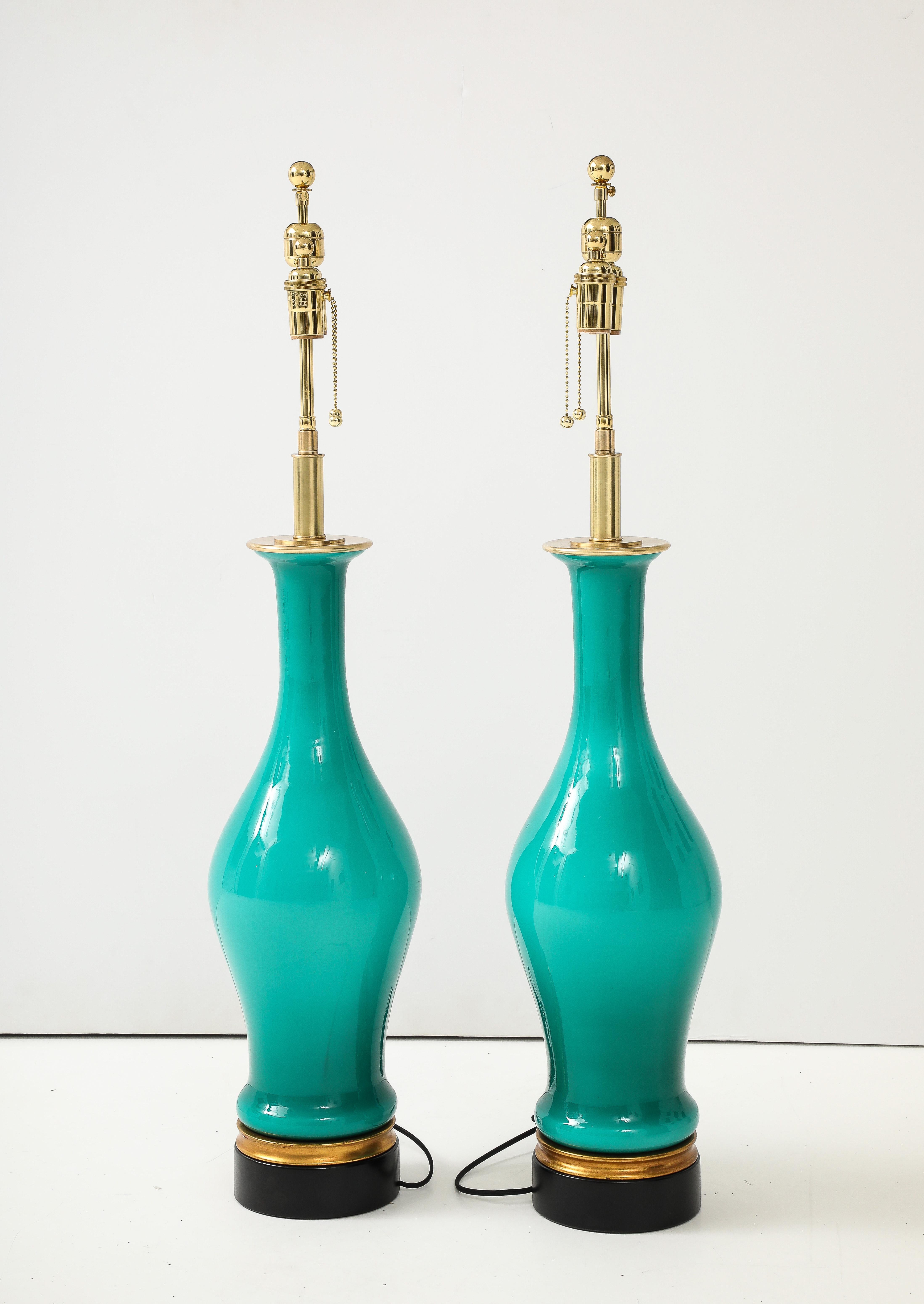 Spectaculaire paire de grands  Lampes en verre de Murano. en vente 2