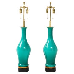 Spectacular Pair of Large  Murano Glass Lamps.