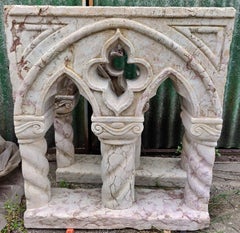 Spectacular Pair of Marble Mullioned Windows or Table Bases - H 76 cm, Venice