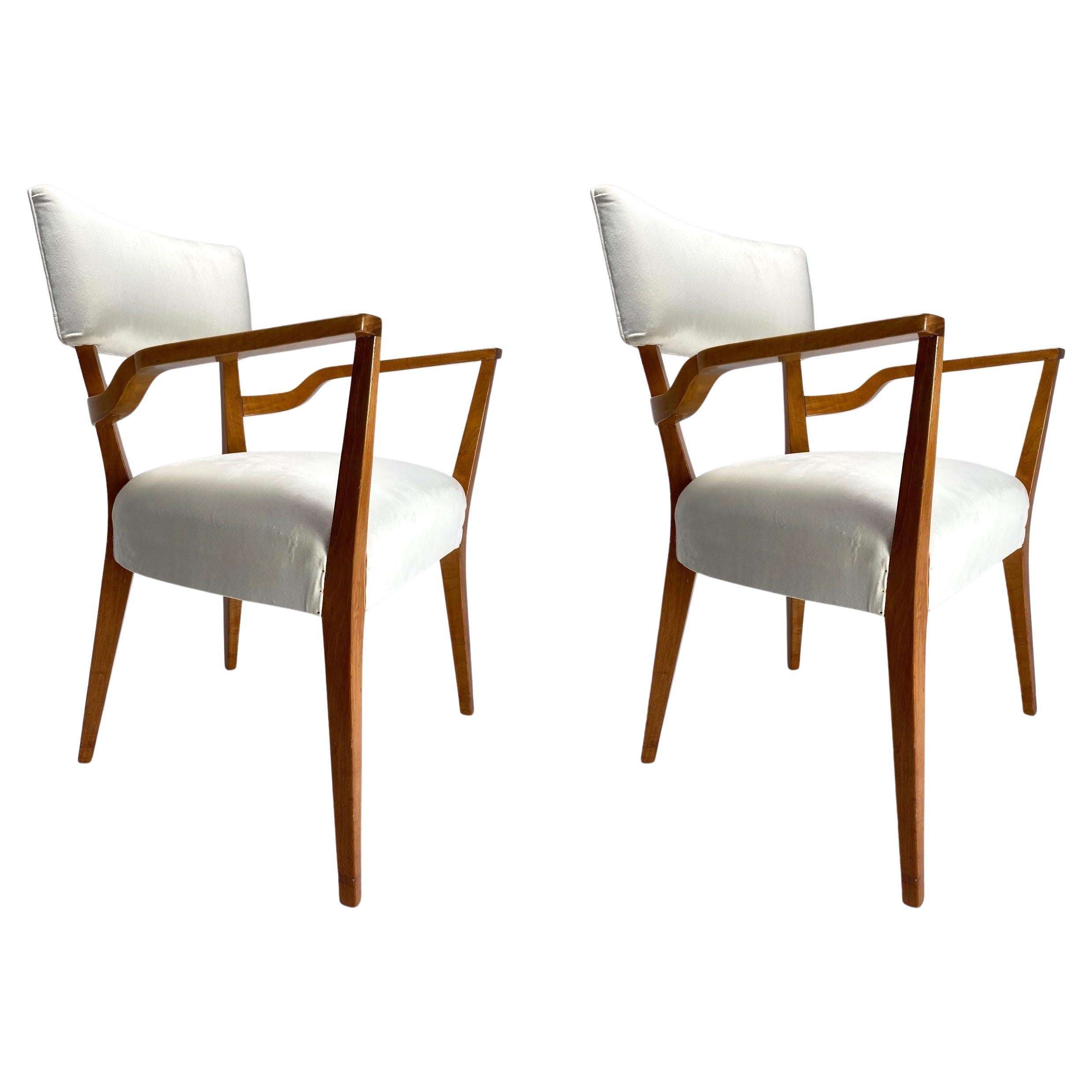 Spectacular Pair of Mid-Century Organic Armchairs, Ico Parisi Style, Italy