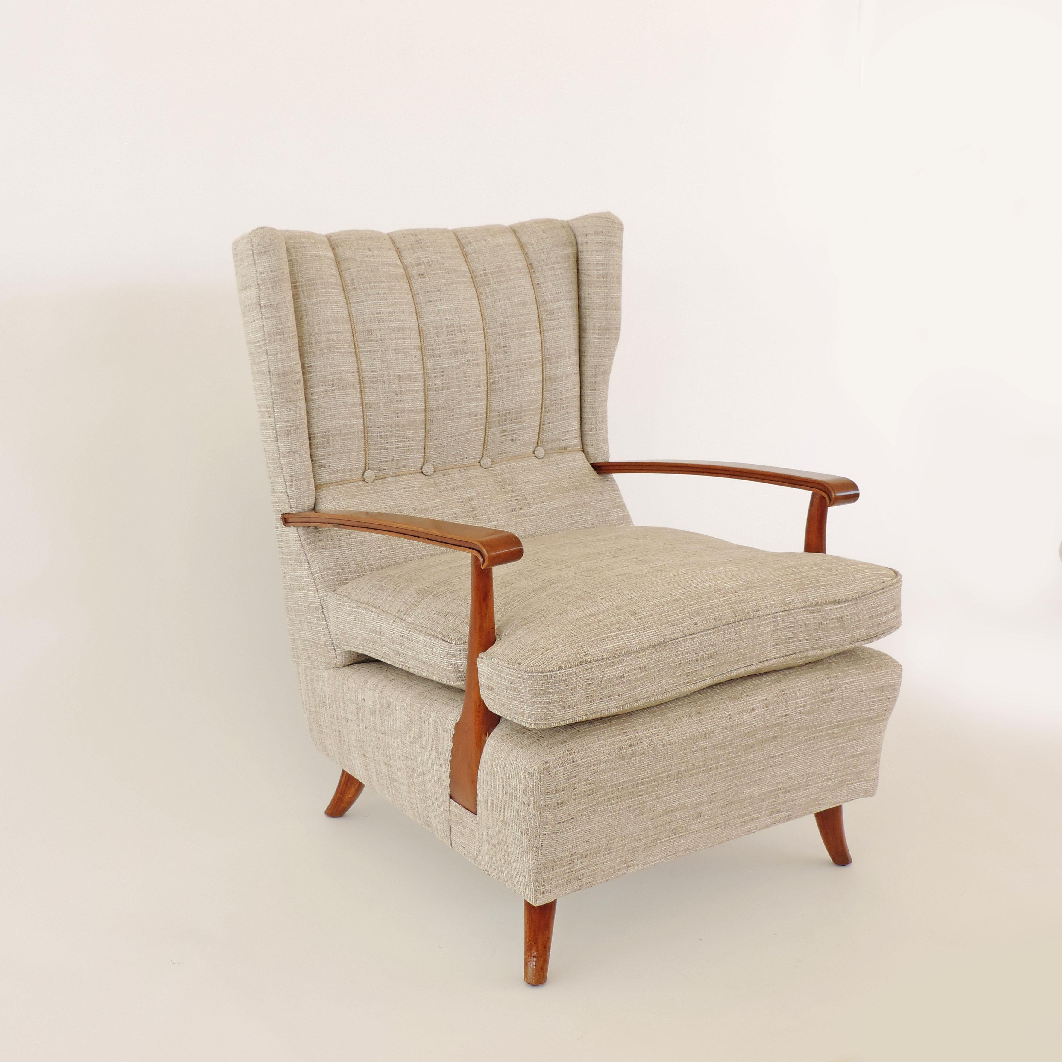 Spectacular Pair of Paolo Buffa Armchairs, Italy, 1940s For Sale 2