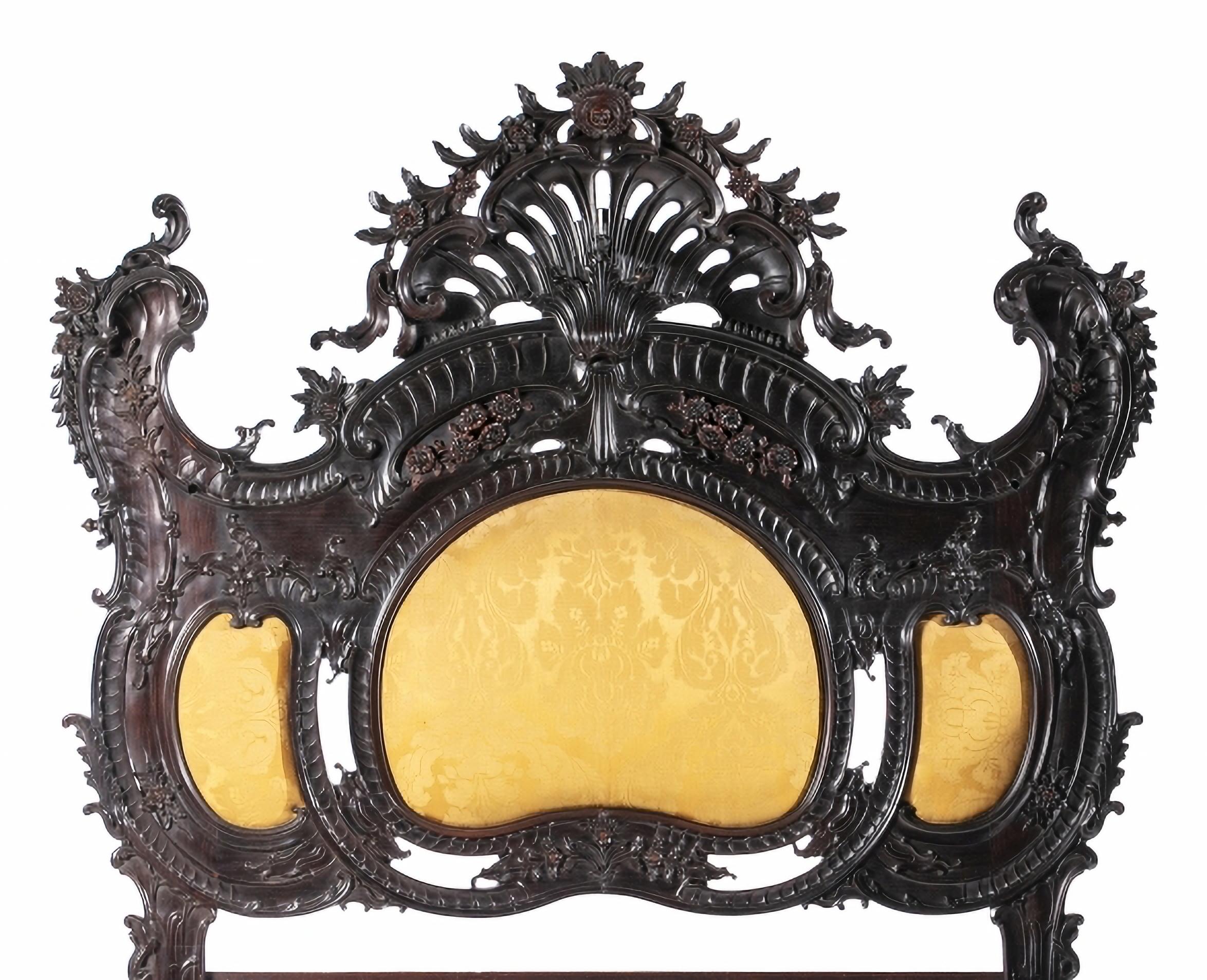 Baroque SPECTACULAR PAIR OF PORTUGUESE STYLE BEDS early 19th Century For Sale