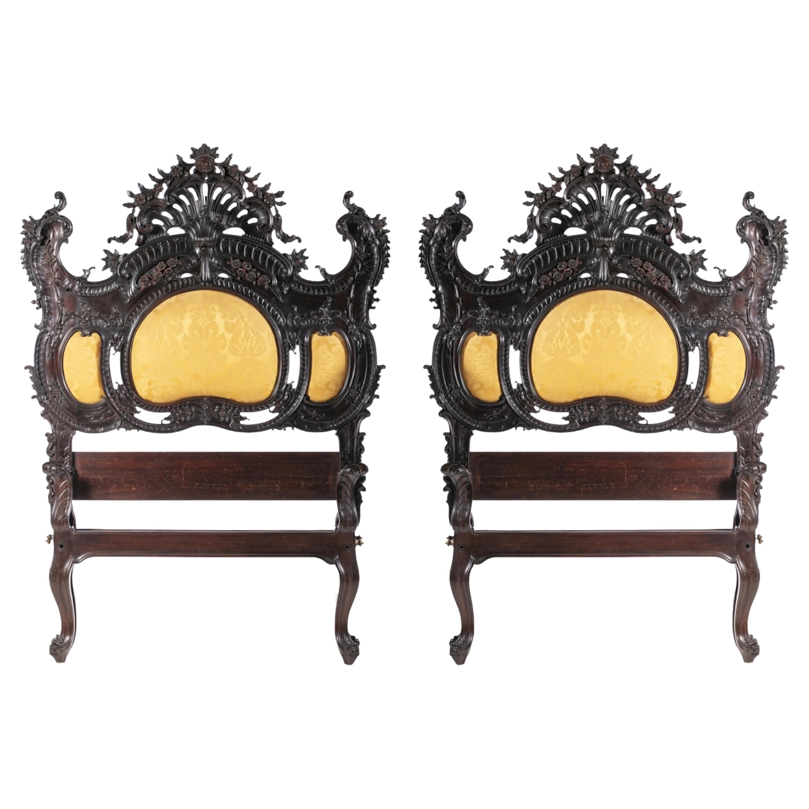 SPECTACULAR PAIR OF PORTUGUESE STYLE BEDS early 19th Century