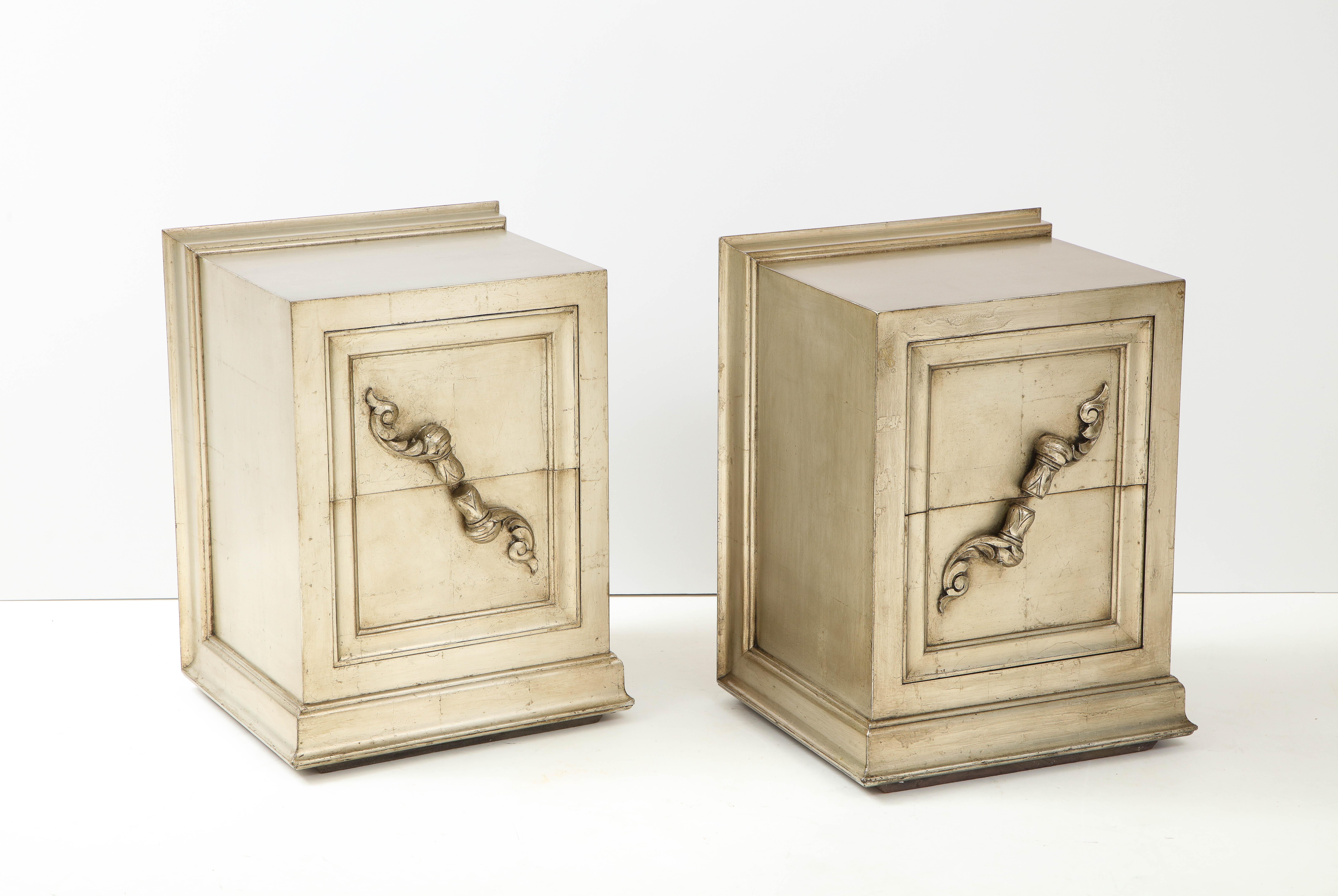 Mid-Century Modern Spectacular Pair of Rare James Mont Scroll Cabinets For Sale