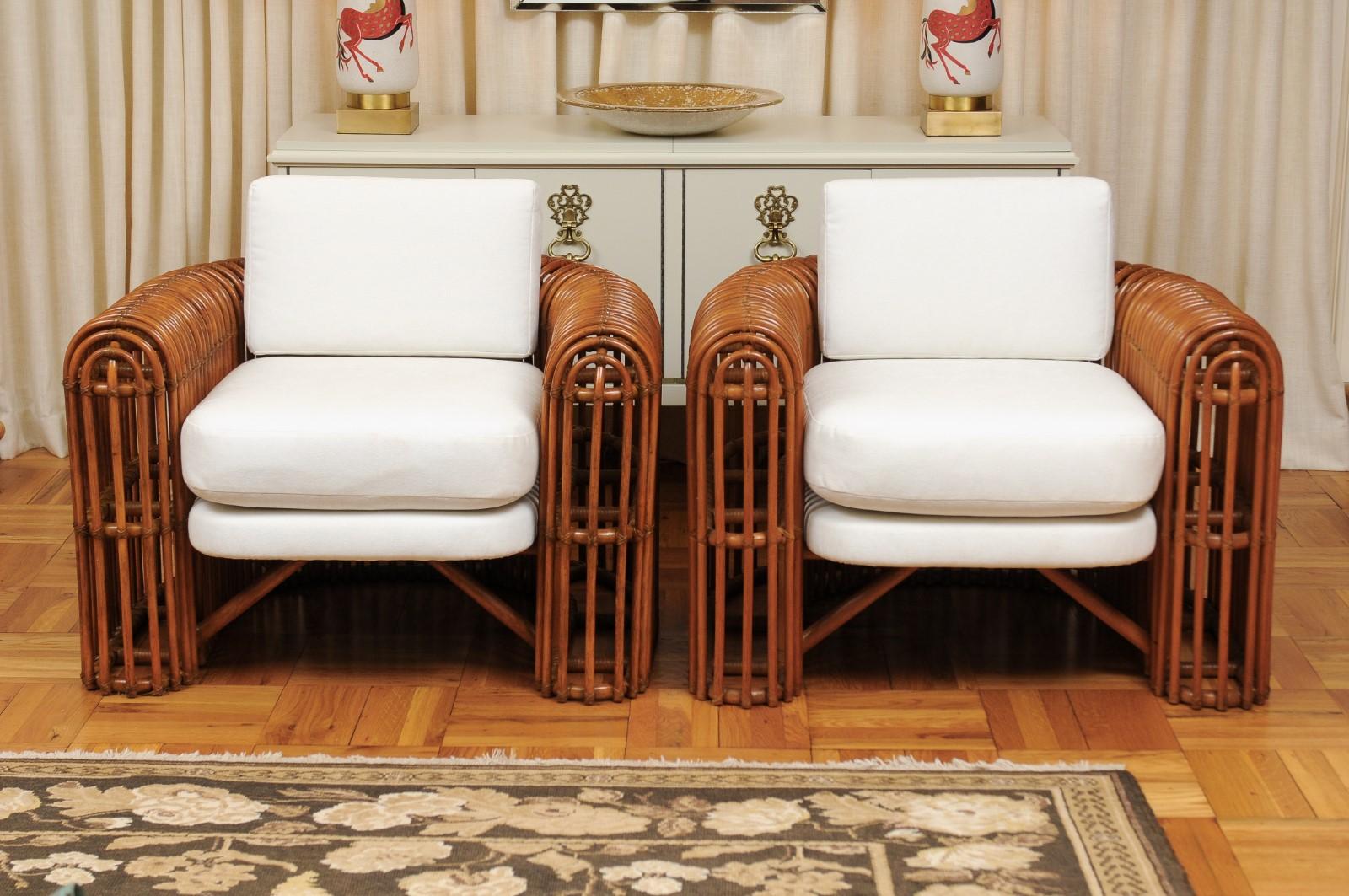 Mid-Century Modern Spectacular Pair of Rib Series Club Chairs by Henry Olko, circa 1980