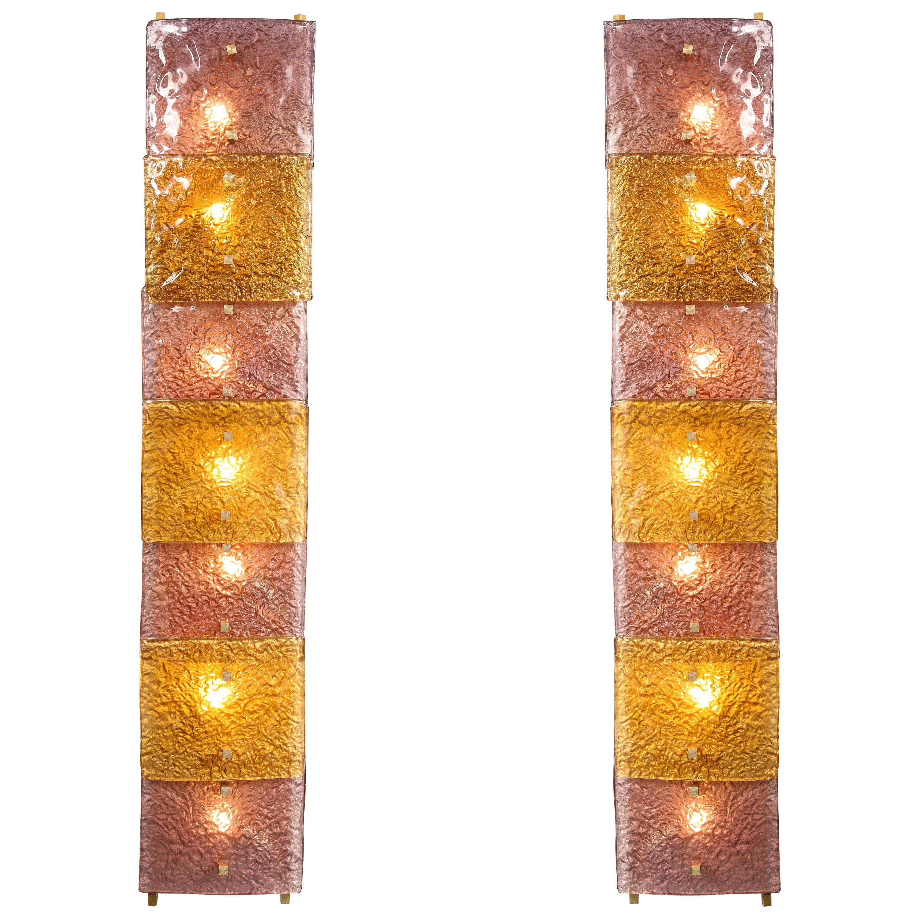 Spectacular Pair of Tall Wall Sconces For Sale