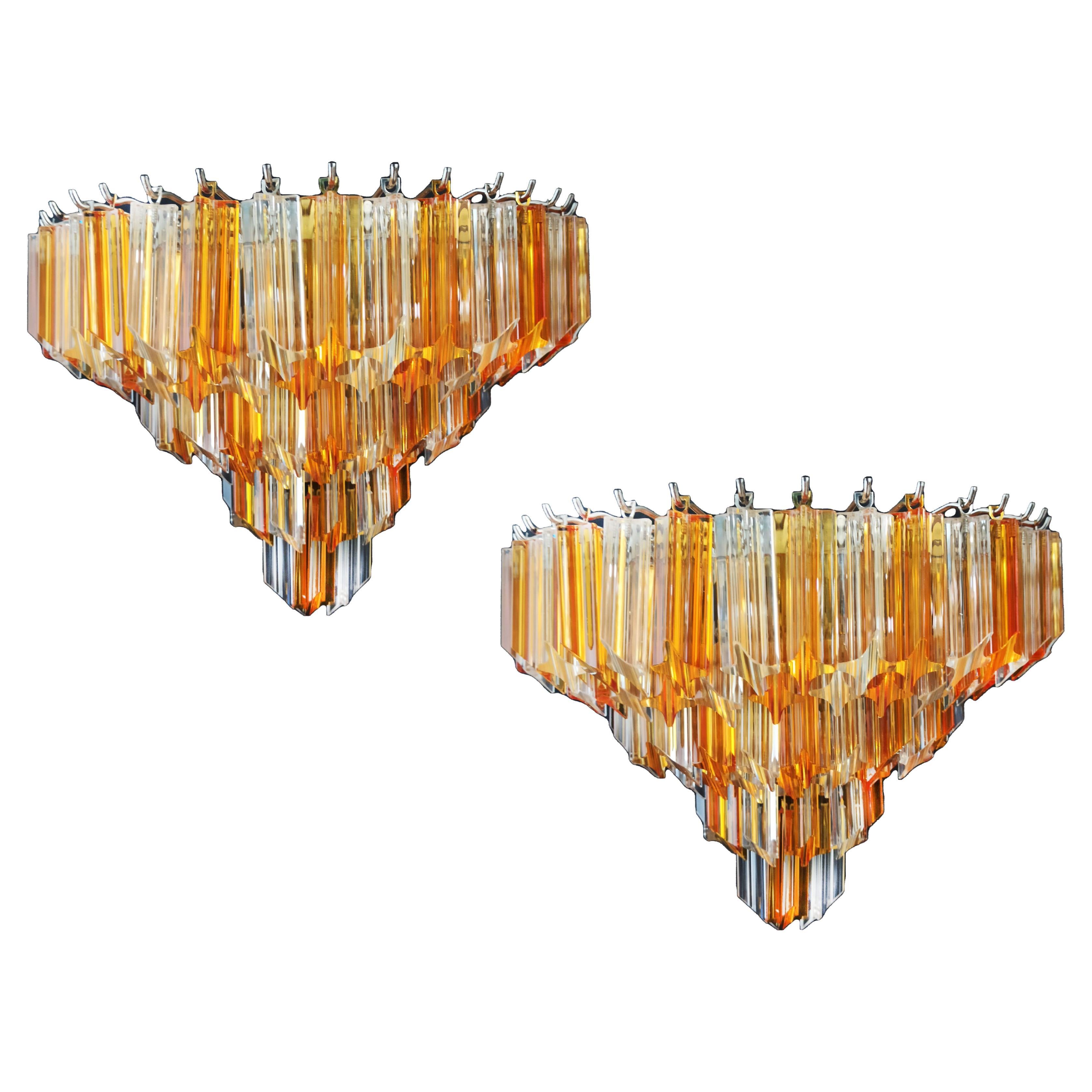 Spectacular Pair of Vintage Murano Wall Sconce For Sale