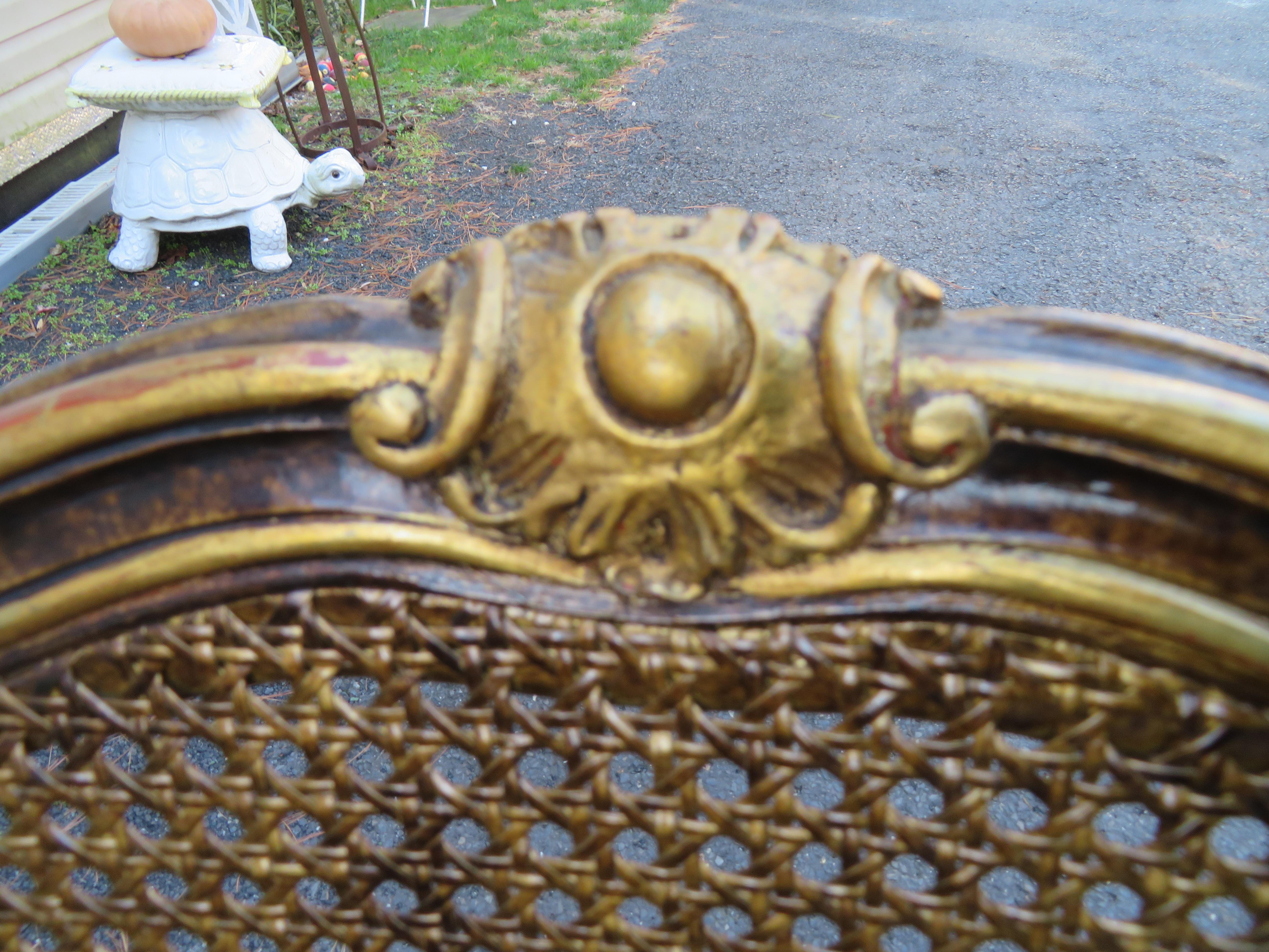 Spectaculaire paire de fauteuils Louis XV  dossier cann en caille de tortue de Widdicomb en vente 6