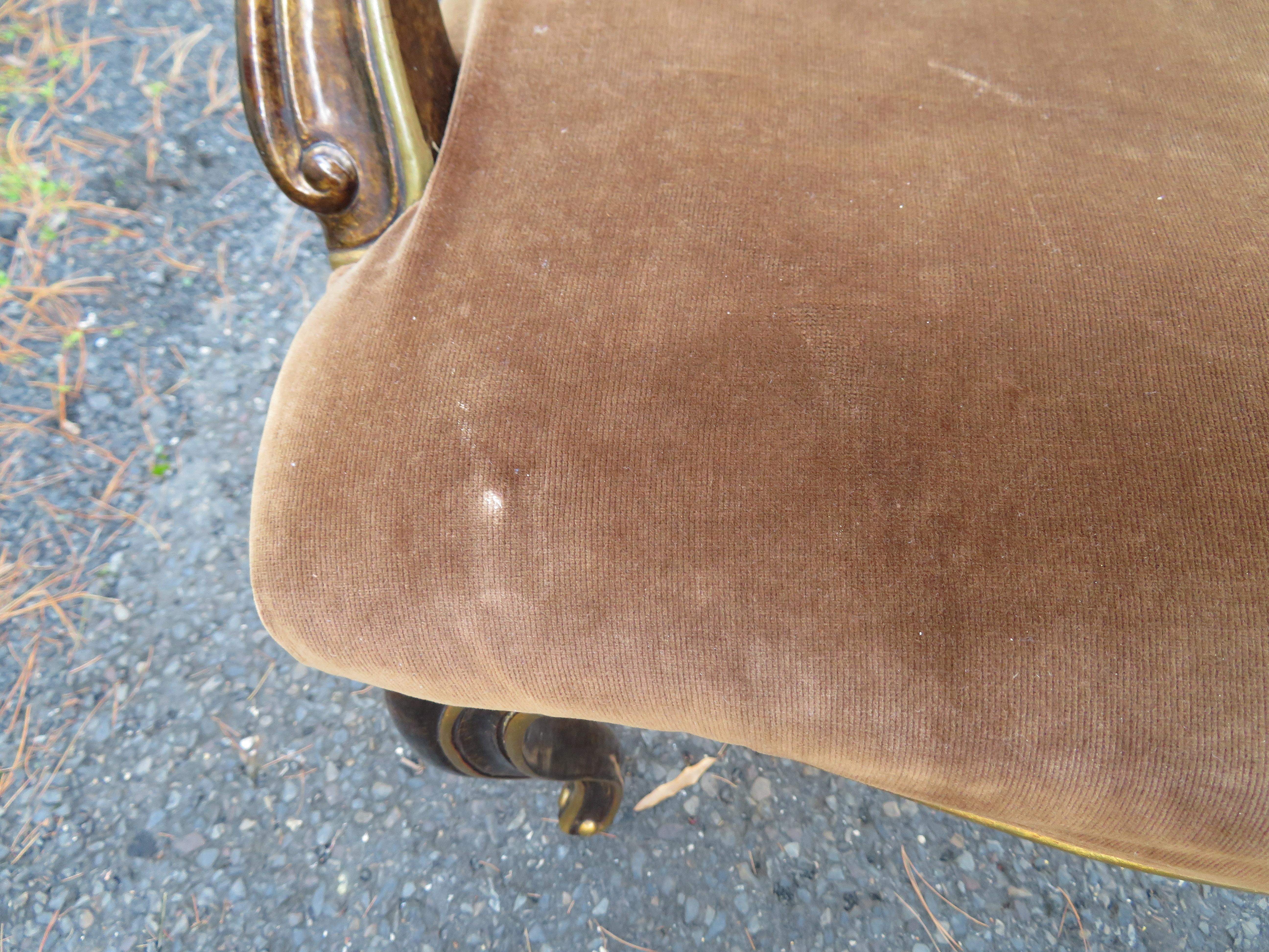 Spectaculaire paire de fauteuils Louis XV  dossier cann en caille de tortue de Widdicomb en vente 9