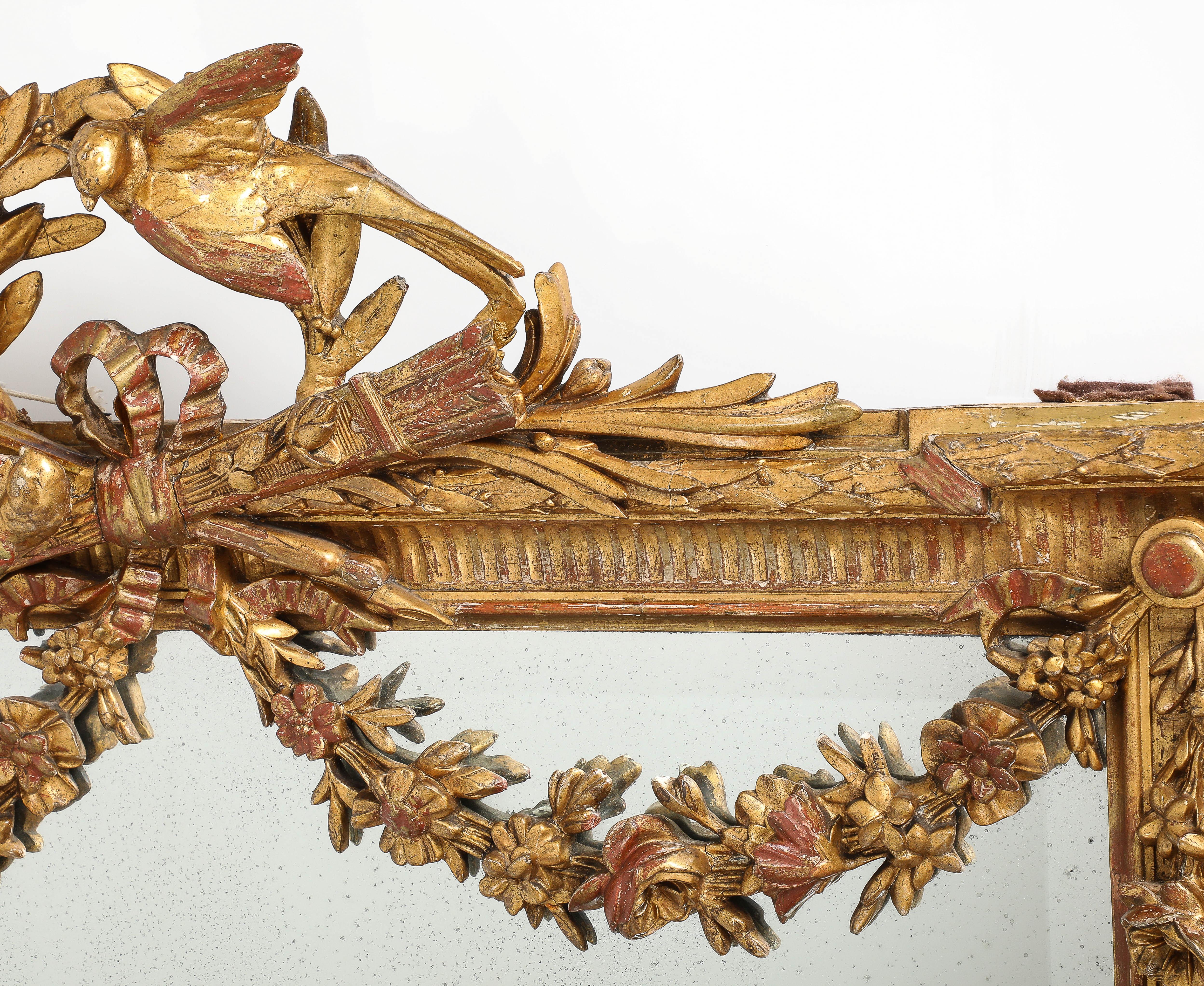 Spettacolare specchio in legno dorato intagliato italiano del XIX secolo. in vendita 5