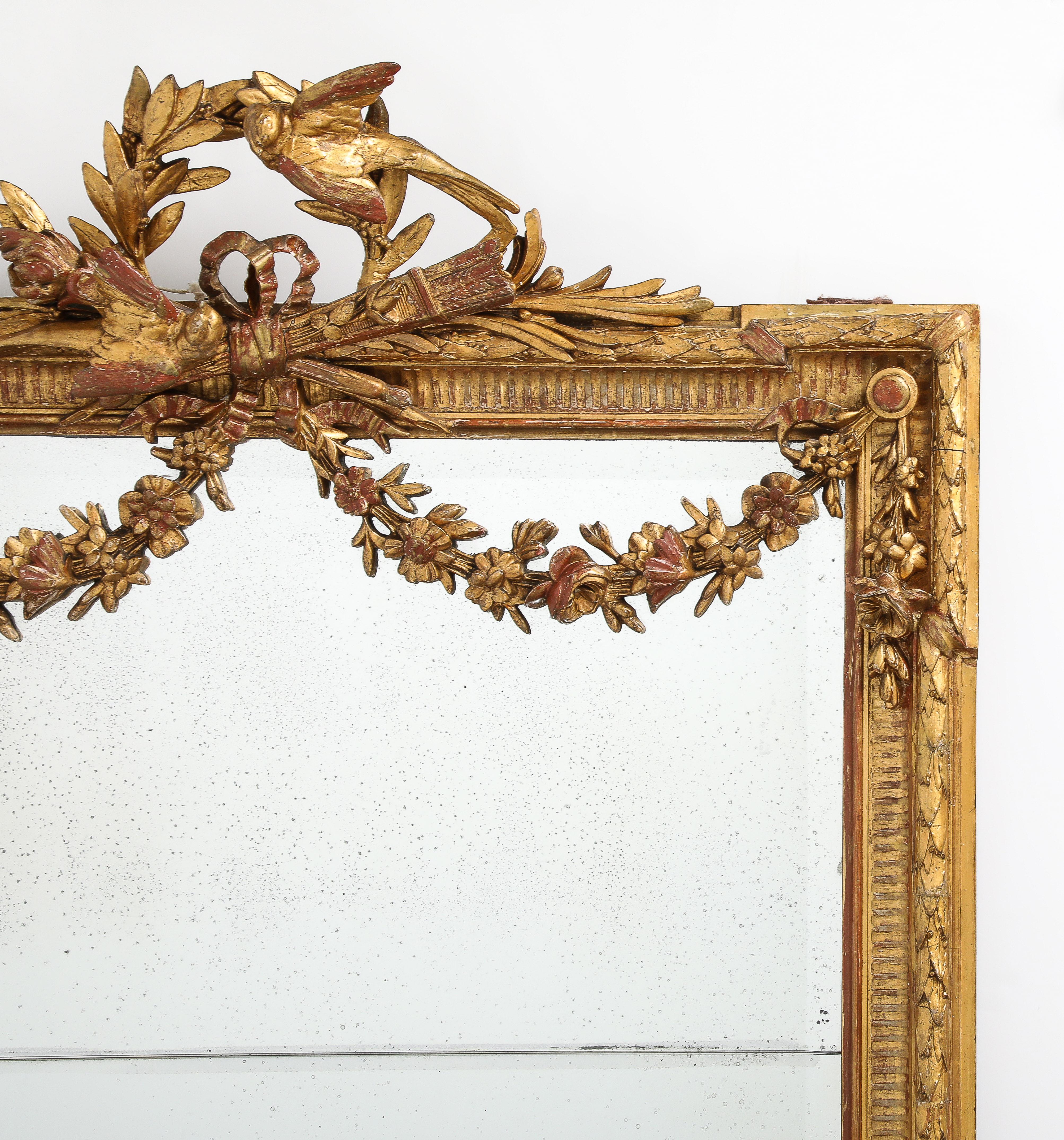 Barocco Spettacolare specchio in legno dorato intagliato italiano del XIX secolo. in vendita