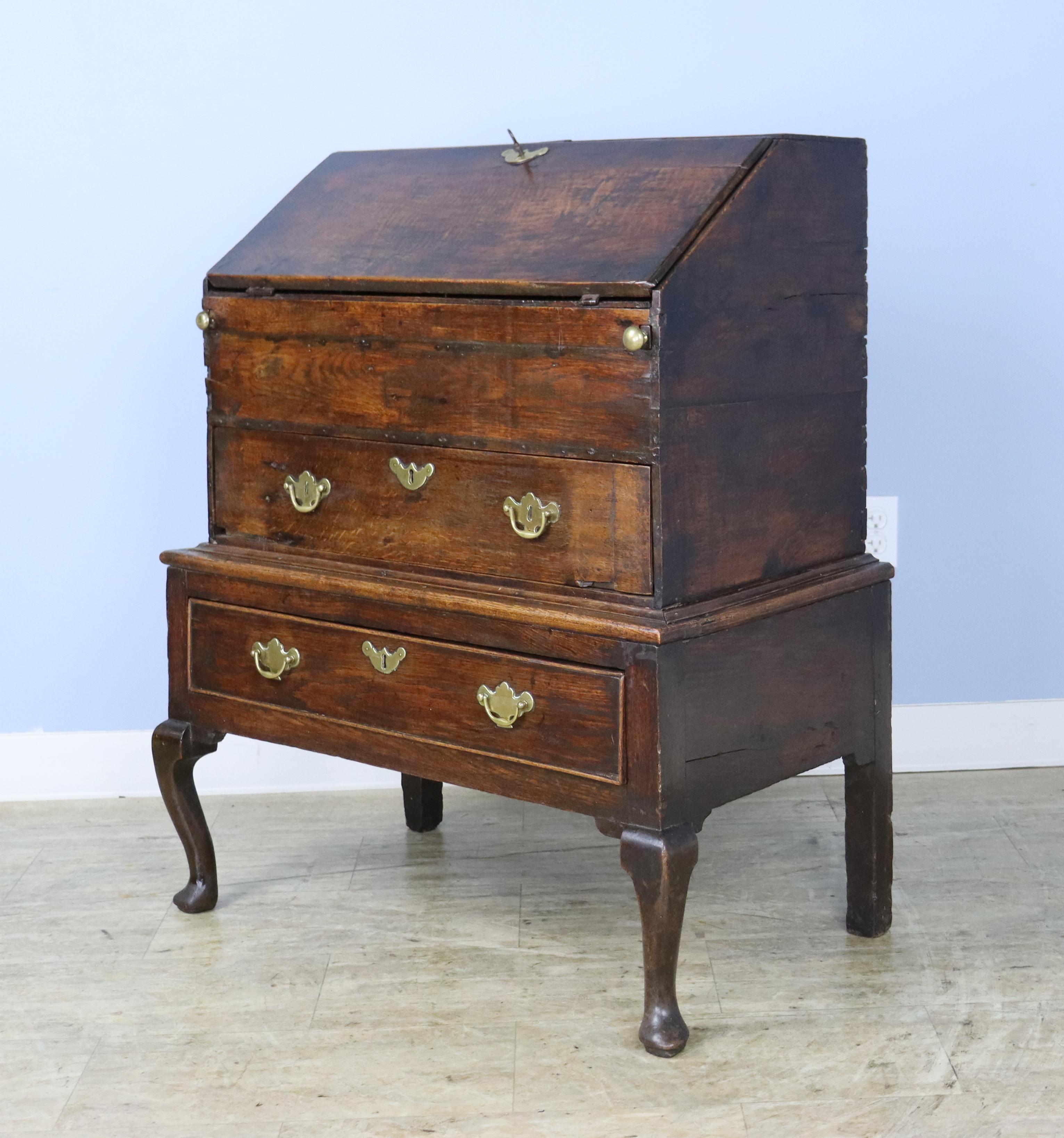 English Spectacular Period Oak Clerk's Desk or Secretaire For Sale
