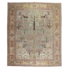 Spectaculaire tapis persan à motif d
animal pictural