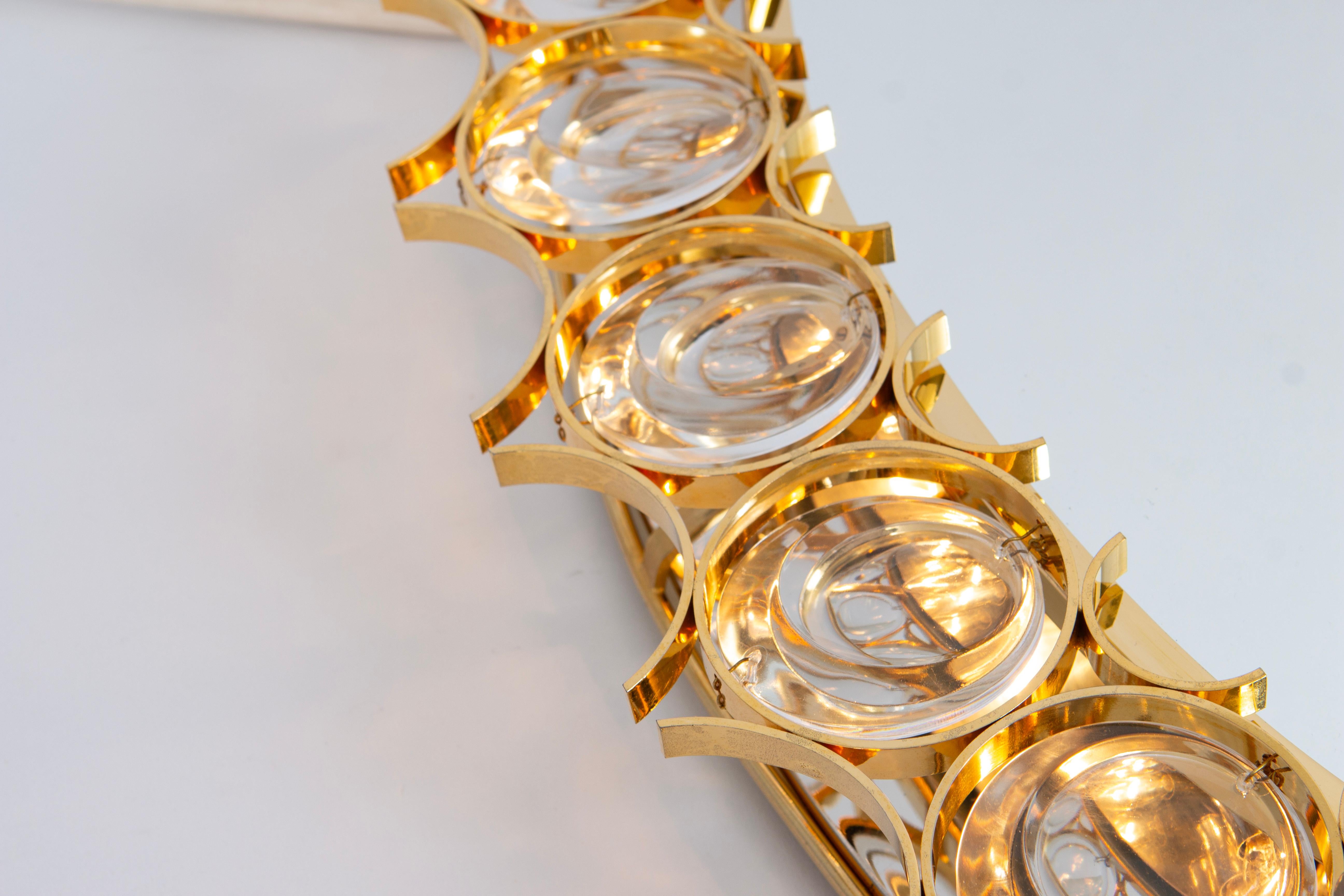Spectacular petite Backlit Mirror Gilded Brass, Crystal Glass by Palwa, Germany In Good Condition For Sale In Aachen, NRW