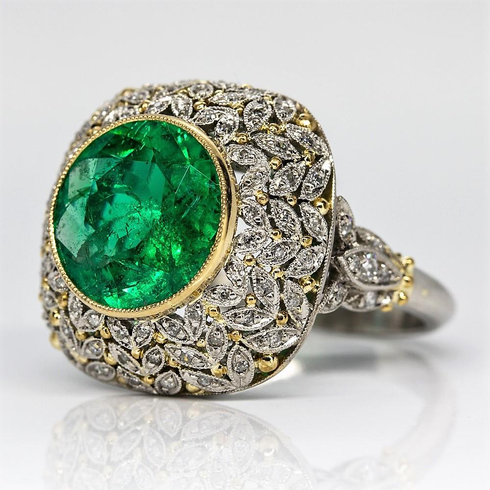 Emerald Cut Spectacular Platinum Diamonds and GIA Certified Emerald Ring