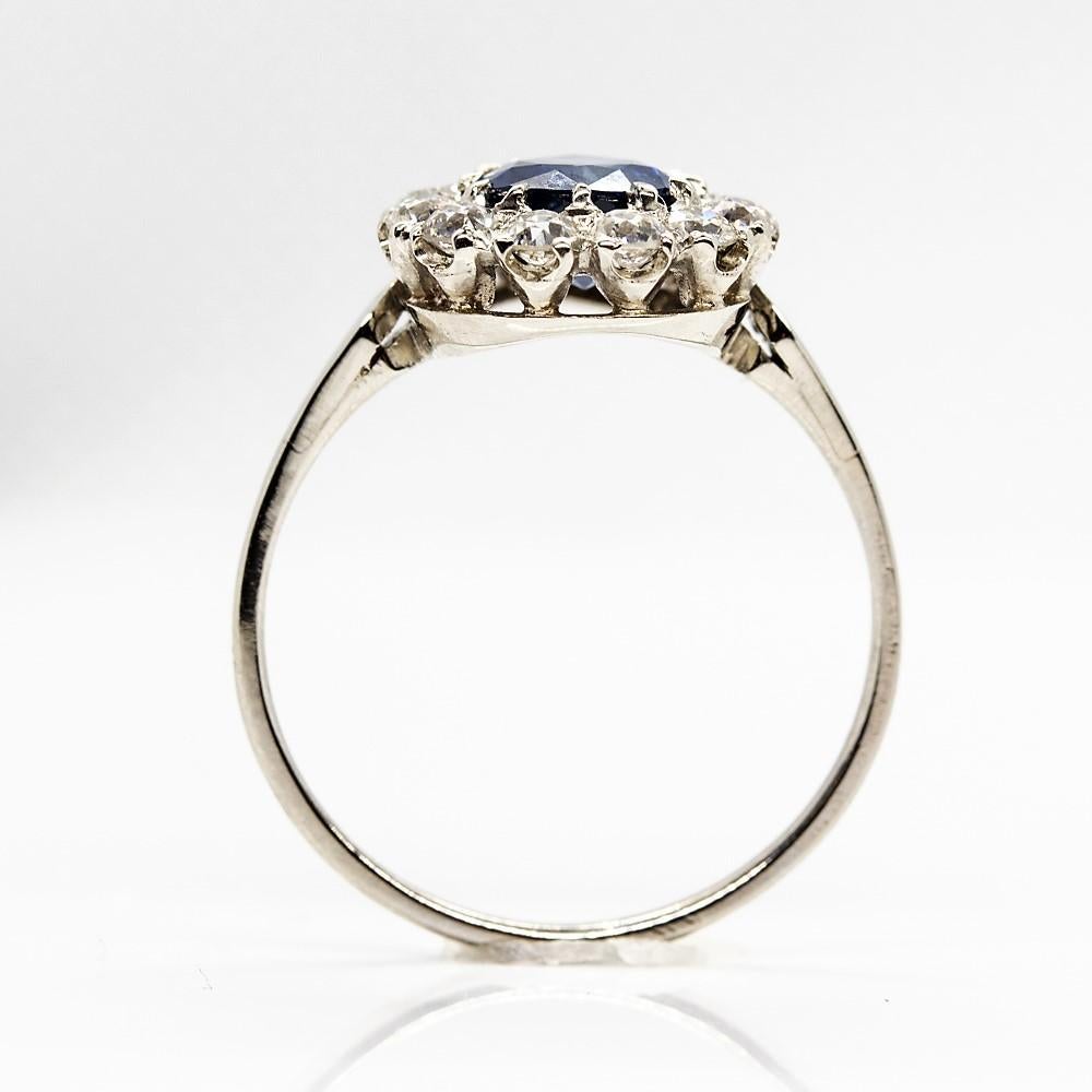 Spectacular Platinum Sapphire and Diamonds Pear Shape Ring In Excellent Condition In Miami, FL