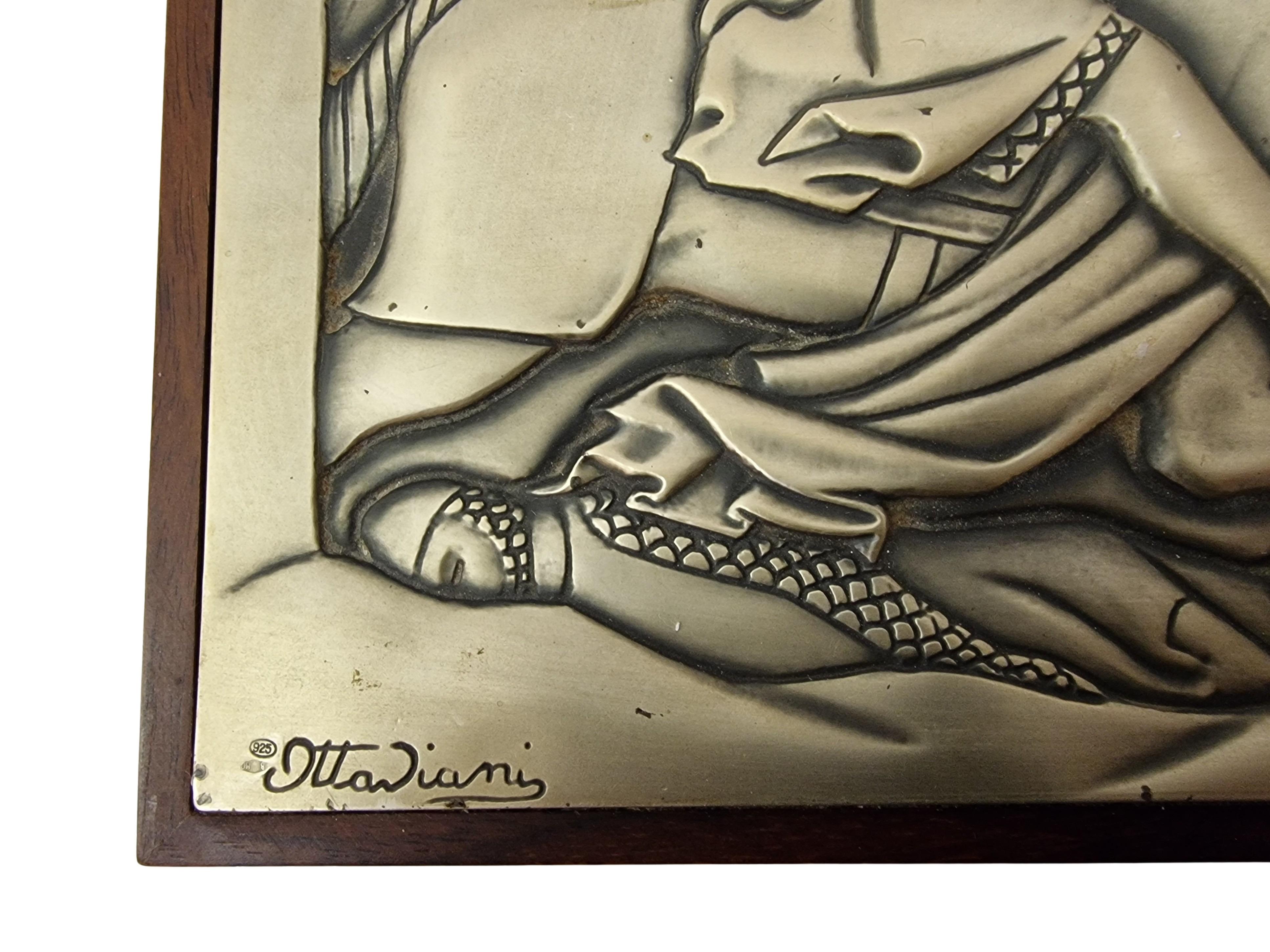 Mid-Century Modern Spectaculaire boîte de jeu de bridge, en bois et argent, Ottaviani, années 1960, Italie en vente