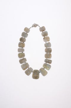 Spectacular Raw Labradorite Beaded Necklace