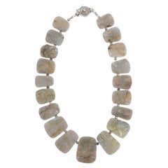 Spectacular Raw Labradorite Beaded Necklace