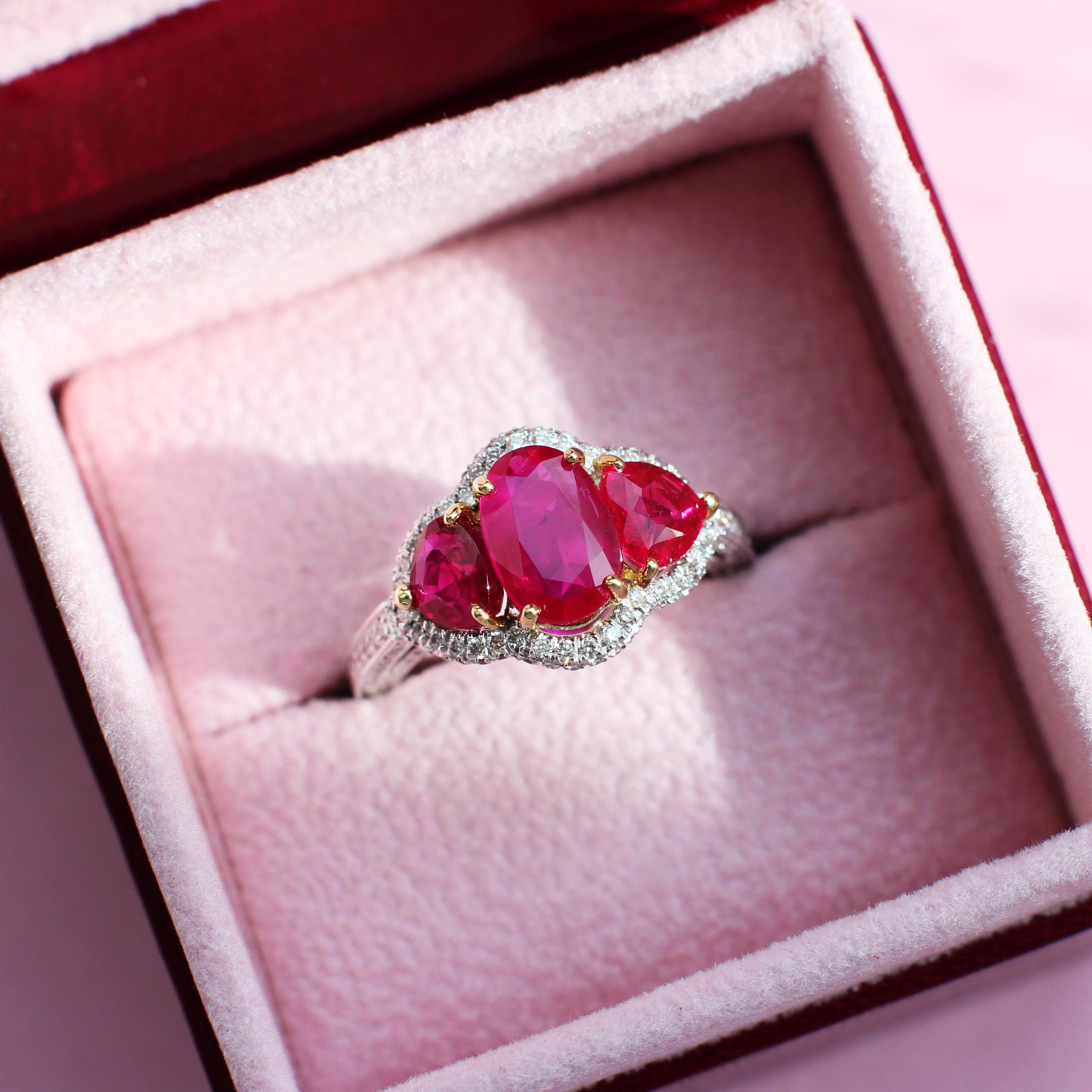 red ruby engagement ring