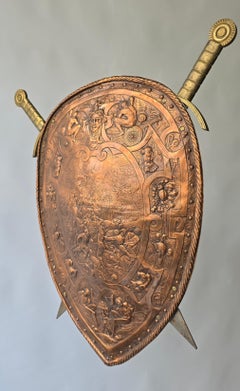 Spectacular Replica of the Coat of Arms of King Henry II with Two Swords