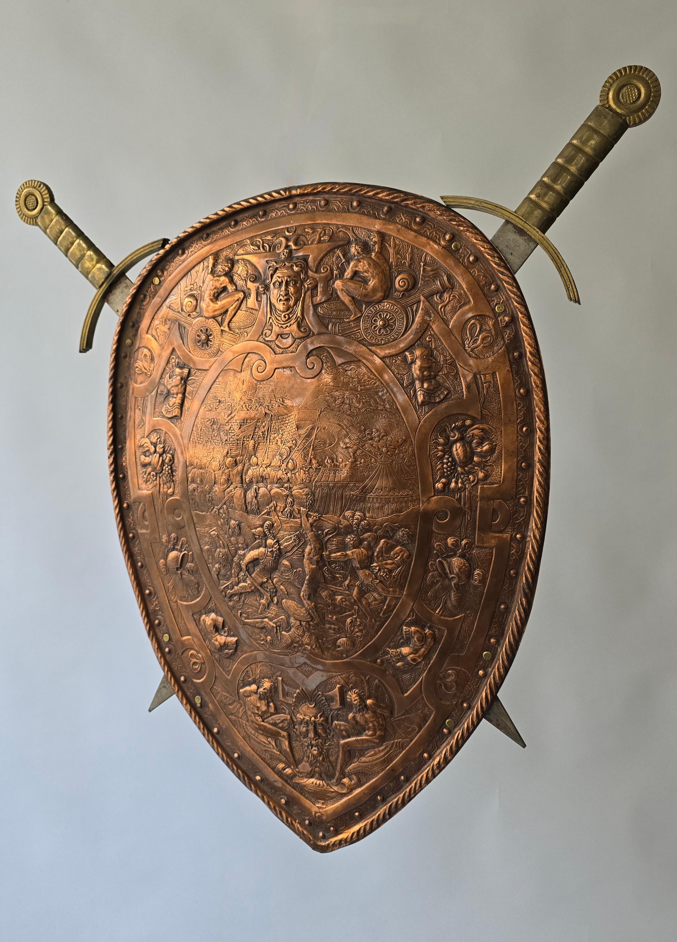 Francese Spettacolare replica dello stemma di Re Enrico II con due spade in vendita