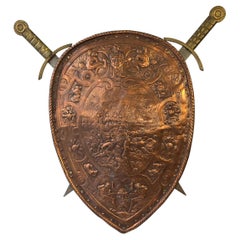 Antique Spectacular Replica of the Coat of Arms of King Henry II with Two Swords