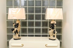 Spectacular Restored Pair of Handmade Plaster Art Deco Dancer Lamps, circa 1940