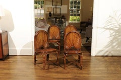 Spectacular Restored Set of 10 Rising Sun Style Bamboo Chairs, circa 1975