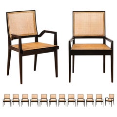 Used Spectacular Restored Set of 14 Sleek Double Cane Dining Chairs by Michael Taylor