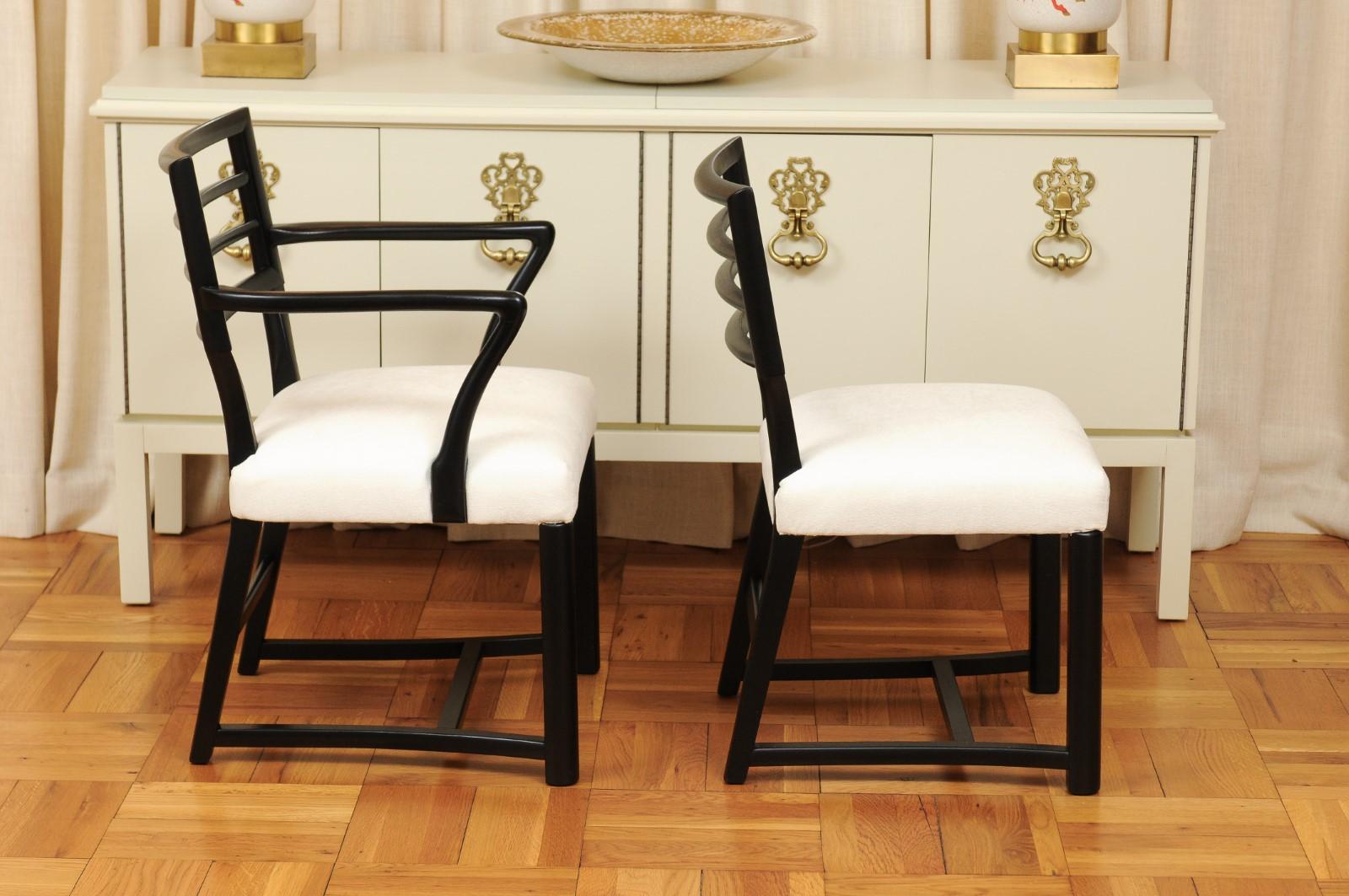 Mid-20th Century Spectacular Restored Set of 8 Modern Dining Chairs by Michael Taylor, circa 1957 For Sale